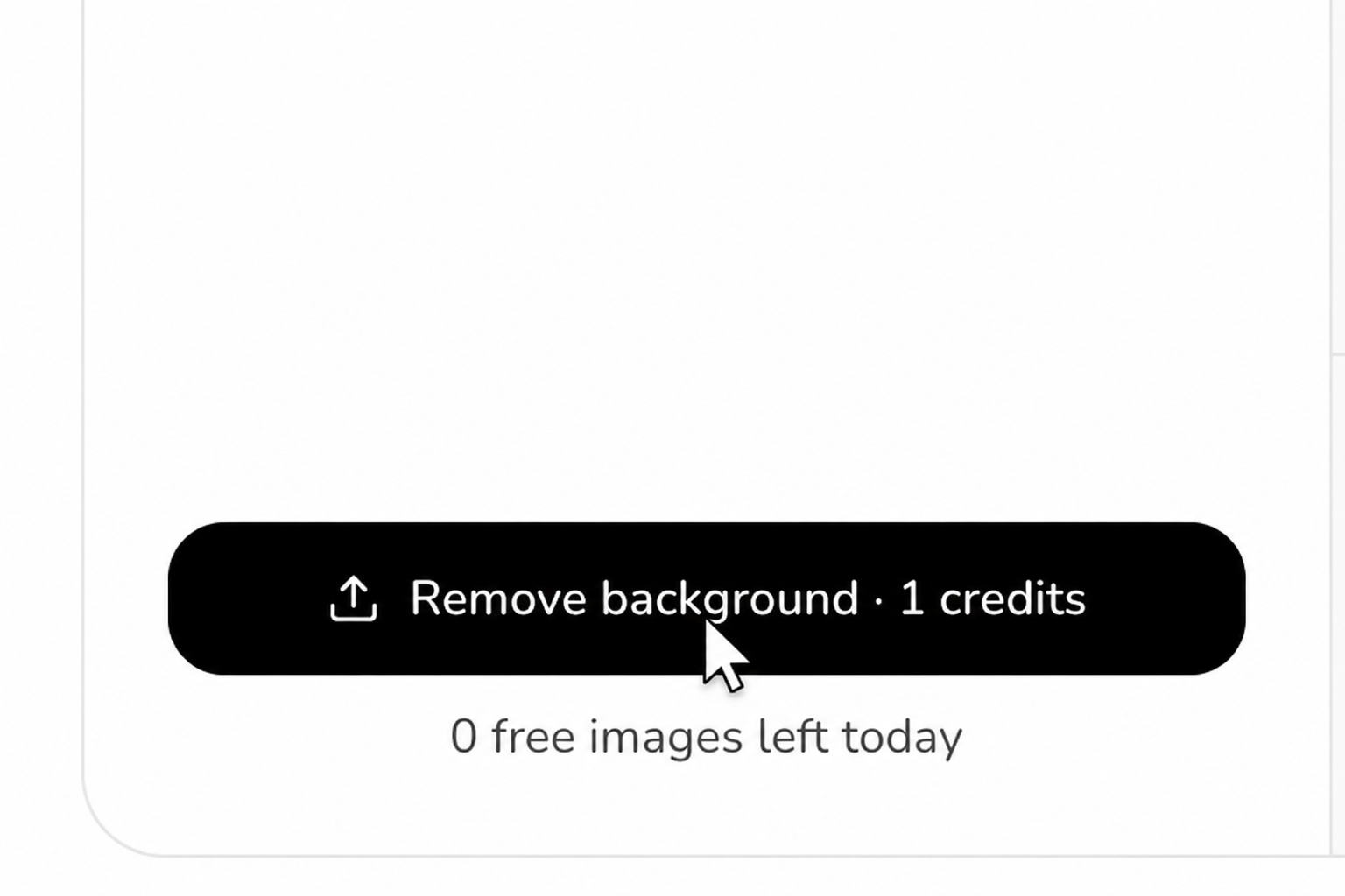 Step 2: click the Remove background button to start the cutout. It costs 1 credit.
